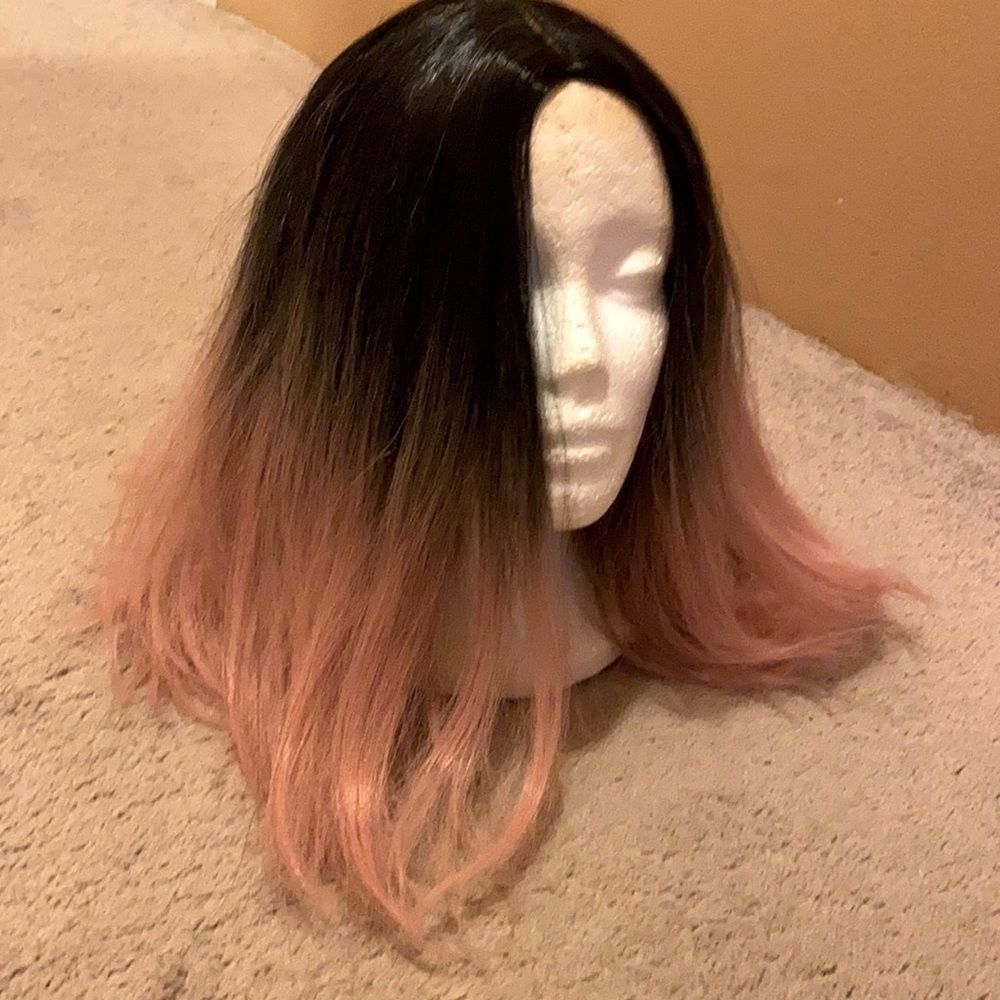 Black and pink wig